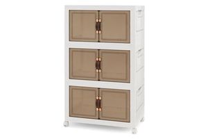 Stackable Storage Bins with Lockable Wheels for Cabinet Organizers