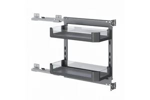 HNOSS Kitchen Cabinets Accessories Modern Drawer Basket Organizer 2 Tier Side Mount Pull Out Spice Rack Basket
