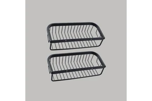 High Quality Matte Black Stainless Steel Glass Surface Wall Mounted Corner Storage Rack for Modern Hotel Use Bathroom Kitchen