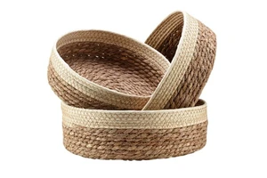 Woven Rattan Desktop Storage Basket for Home or Office Organizing Cosmetics Snacks Bags Kitchen Bathroom or Wardrobe Use