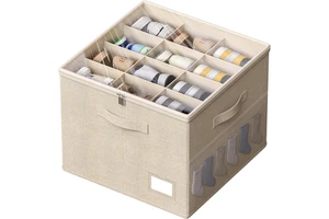 12 Packs New Design Fabric Shoe Box with Visible Lid and Smooth Zipper