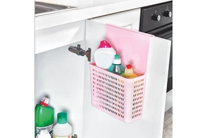 Afossa Large Rectangle Hanging Hand Woven Household Storage Basket for Kitchen Bathroom Eco-Friendly PP Plastic Rattan Cleaning