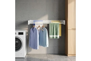 Wall Mounted Type Clothes Drying Rack Laundry Rack with Sturdy Metal Frame Heavy Duty Foldable Design for Indoor Use