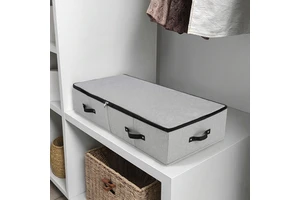 Hot Selling Fabric Zippered Underbed Storage Organizer with Handles Bed Storage Container for Clothing Tools in Garage Storage