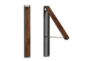 1-Pack Foldable Rectangle Wood+AL Modern Floating Wall-Mounted Storage Racks Living Room Kitchen Use Water Resistant Hanging