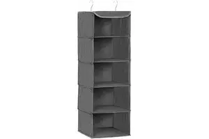 5 Compartments Non-woven Fabric Hanging Sweater Organizer Foldable Wardrobe Storage Bag for Clothes Home Closet Use