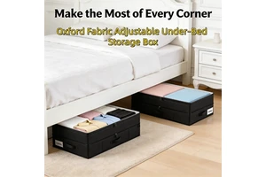 Extensible Single Layer Under Bed Storage Box Rolling Underwear Organizer with Clear Lid for Bedroom