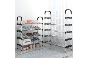 OEM Metal 5/6-Layer Shoe Rack Stand Simple Design 5 Pipes Per Layer Detachable Sturdy Rust-Proof Shoe Organizer Rack Living Room