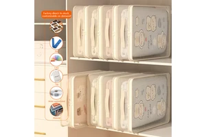 Household Transparent Four-piece Set Storage Bag, Moisture-proof and Dust-proof Storage Bag for Wardrobe Clothes
