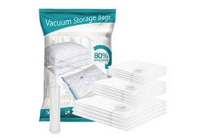 High Quality 80% Space Saver Eco-Friendly Nylon Vacuum Compression Storage Bags for Clothes Bedding & Food-Home Organizer