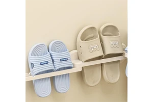 Convenient Wall-Mounted Shoe Rack Retractable Plastic Storage Solution for Tools