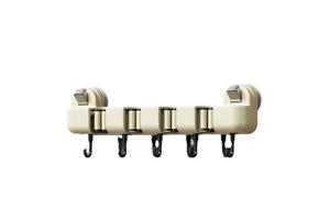 Reusable Suction Mop Holder No Drill Removable Wall Hook Storage Rack With Multi Hooks for Rental Apartment Cleaning Tools Hooks