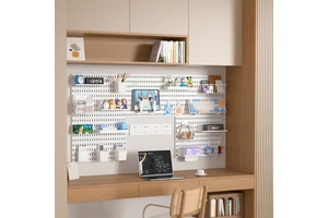 Hot-Selling 7-Day Shipping Nordic DIY Plastic Pegboard Set - Wall-Mounted Drill-Free Organizer W/ Optional Accessories