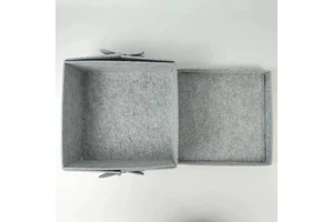 Multi-functional Folding Custom Good Price Large Felt Makeup Organizer Cosmetic Storage Box with Lid