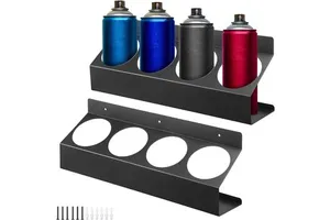 Wall Mounted 4 Spray Paint Can Organizer Holder Rack