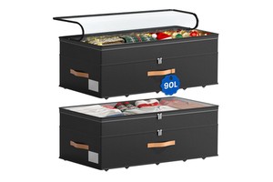 90L Large Adjustable Underbed Storage Containers with Clear Lids Under Bed Storage with Wheels for Clothes Shoes Blankets