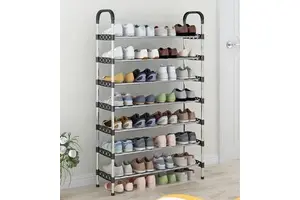 Large Capacity 6/7/8-Layer Metal Simple Shoe Rack Stand Space Saving Rust-proof Shoe Organizer Rack For Entryway,Living Room