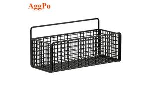 Wall-mounted Storage Basket Household Kitchen Bathroom Storage Rack Punch-free Metal Iron Wall Hanging Storage Rack