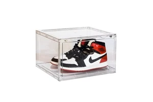 Stackable Shoe Storage Box Clear Plastic Transparent Shoe Boxe for Closet Space Foldable Shoe Rack Sneaker Container Bin Holder