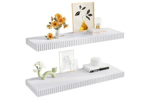Wave-patterned Wall Floating Home Storage Rack