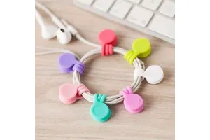 Magnetic Cable Organizer Silicone Cable Winder Cord Storage Holder with Earphone Data Cable Clips Electronic Organizer Product