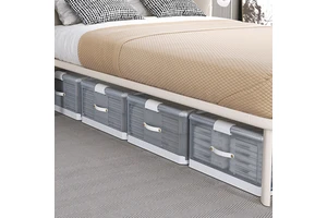 2022 Hot Selling Low Price Organiser China Wholesale Stackable Closet Foldable Cloth Plastic Under Bed Storage Boxes