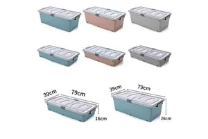 Wholesale Foldable Plastic Storage Bags Under Bed Organizer on Wheels with 35L Capacity for Closet Wardrobe Clothing Bedroom