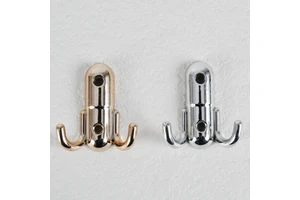 ABS Plastic Wall Mount Hook, Nickel Finish Coat Rack for Wardrobe Entryway Bedroom Closet