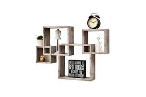 Custom Wooden Wall Shelf Storage Rack 4 Cube Floating Shelves Modern Wall Shelf Wood Decorative