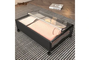 Tenice Under Bed Clothes Storage Underbed Storage Cart Basket Without Lid with Wheels, Rolling Drawers Shoe Organizer, Plastic