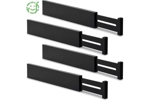 JQ Bamboo Kitchen Drawer Dividers For Kitchen Dresser Bedroom Drawer