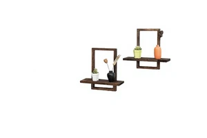 Stock Wooden Wall-Mounted Floating Shelf Square Storage Rack Multi-Room Wall Decorative Hanging Rack