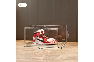 Side-opening Thickened Transparent PVC Injection Molding Plastic Shoe Storage Box Space-saving Folding Cabinet No Logo Design