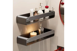 Bathroom Storage Rack, No-Drill Wall-Mounted Shelf For Bathroom And Washstand