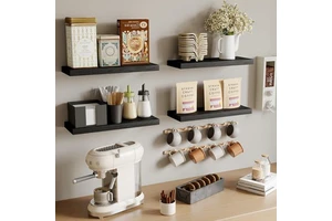 Cross-border Floating Screw Embedded Rectangular Wall-Mounted 1-Tier Multi-Purpose Shelves Storage Racks for Bathroom Living