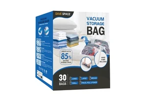 Large 80X60 30 Packs Zipper Vacuum Compression Seal Transparent Storage Bags for Clothes