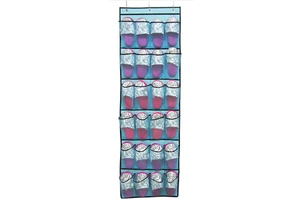 24 Mesh Pockets Door Hanging Shoe Organizer Space-Saving Storage Boxes for Clothes and Shoes