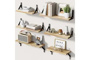 Modern Style Wooden Iron Wall-mounted Storage Rack Display Stand, Suitable for Living Room and Bedroom