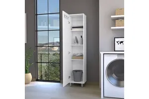 Molekeede Four-Shelf Storage Cabinet White Finish for Cabinet Organizers