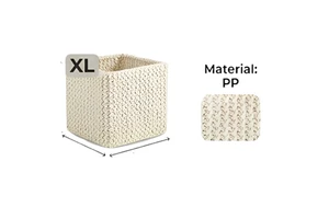Handmade Woven Storage Basket Plant Fiber Square Multifunctional Storage Organizers