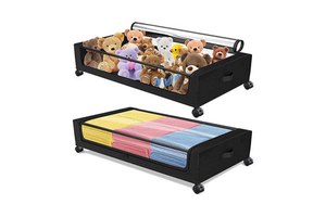 FF2287 New Shoes Clothes Organizer Underbed Storage Containers Space Saving Rolling Drawers Under Bed Storage With Wheels