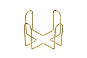 Customized Steel Wire Nest Shaped Golden Color Iron Metal Coaster Storage Rack For Round Square Coasters Holder