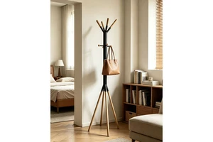 Iron Freestanding Coat Rack with 8 Hooks for Bedroom Home Hotel Use-Modern Clothing Organizer