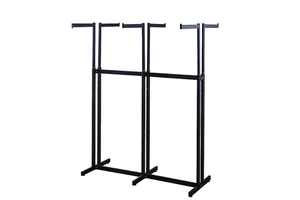 Modern Metal Garment Display Rack 1160*500*1580mm 6-Shelves Six-Arms Cloth Hanging Stand Foldable Portable Freestanding Powder