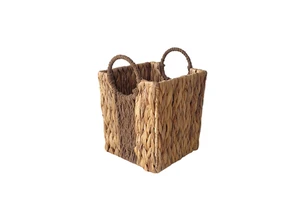 Hyacinth Straw Baskets Handmade Wicker Storage Organizer Handwoven Laundry Totes for Bathroom Living Room