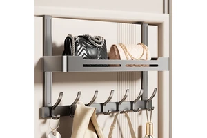Wall-mounted Storage Rack for Doors; Suitable for Living Room, Bedroom, Toilet and Bathroom Doors; Double-layer Storage Shelf