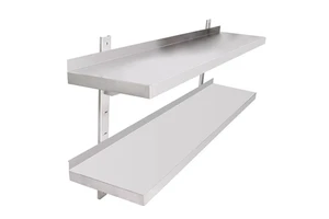 Durable 2 Layers Stainless Steel Wall Shelf Wall Mounted Shelf Heavy Duty Storage Rack Shelf