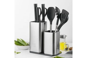 Premium Stainless Steel Multi-Functional Kitchen Items Storage Organizer for Countertop Cabinet Drawer Knife Scissors Holder