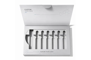 Custom Serum Vial Case Display Box Paperboard Sponge Liner Skin Care Packaging Retail Sample Set Low MOQ Custom Logo OEM