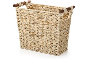 Decorative storage basket with laundry, storage cabinets and baskets made from natural, creating a warm and safe space.